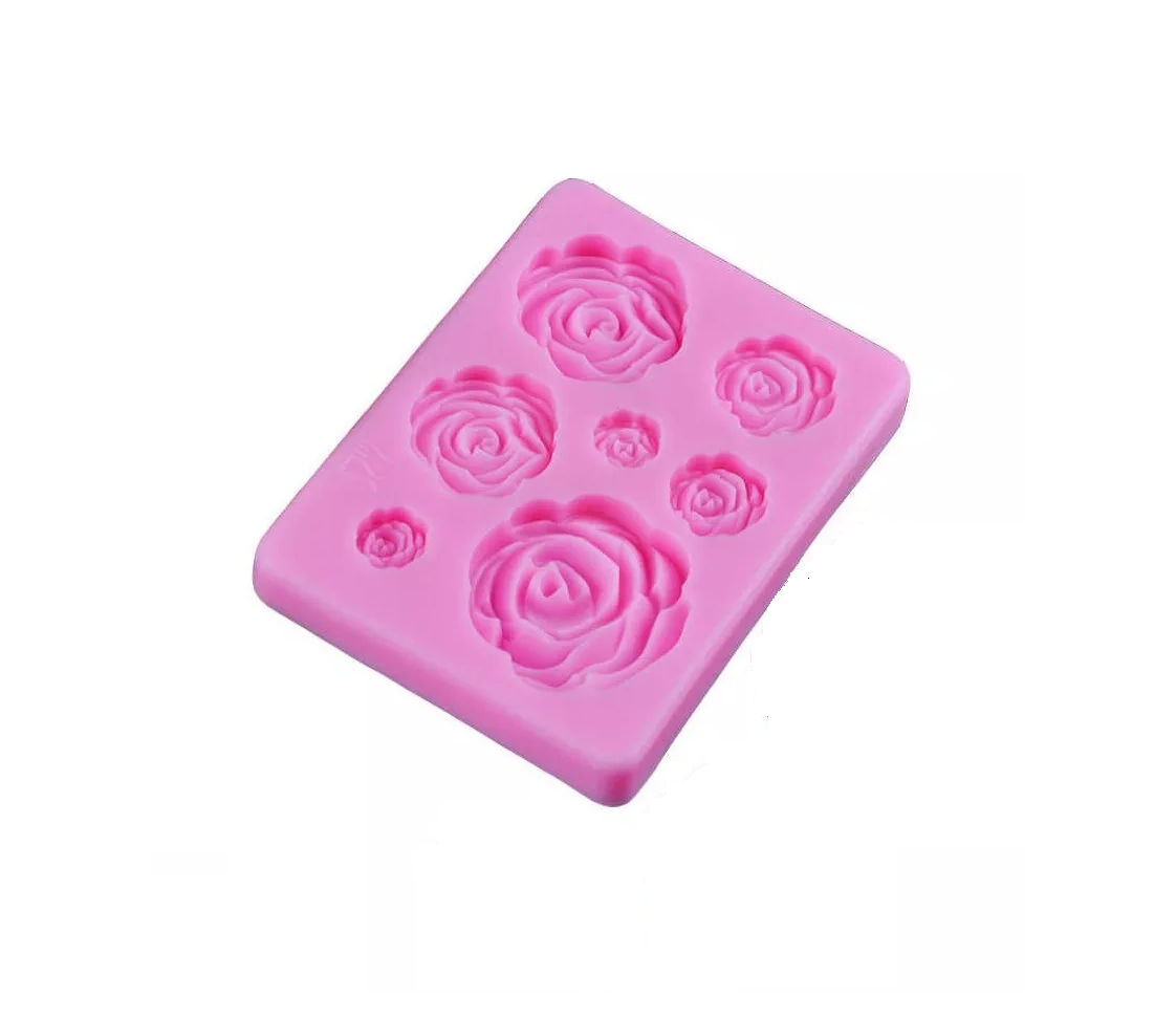 Molde De Silicona Molde Rosas Molde Fondant Rosas 7 Cavid Molde De Rosas Moldes De Silicona Fondant-3