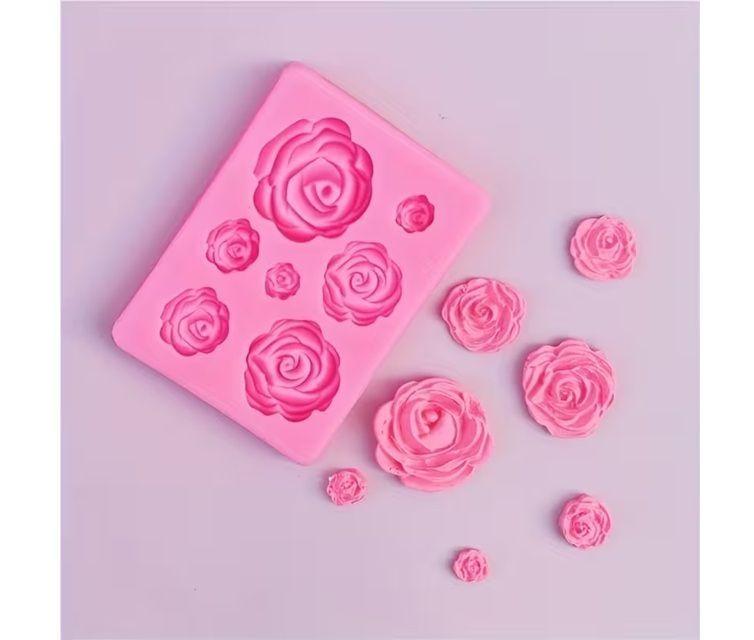 Molde De Silicona Molde Rosas Molde Fondant Rosas 7 Cavid Molde De Rosas Moldes De Silicona Fondant-5