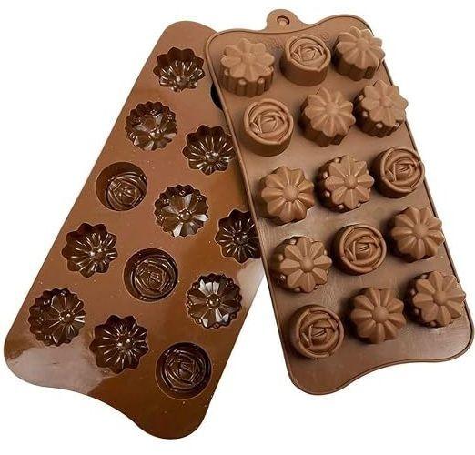 Molde Chocolate Moldes Silicona Molde 15 flores-4