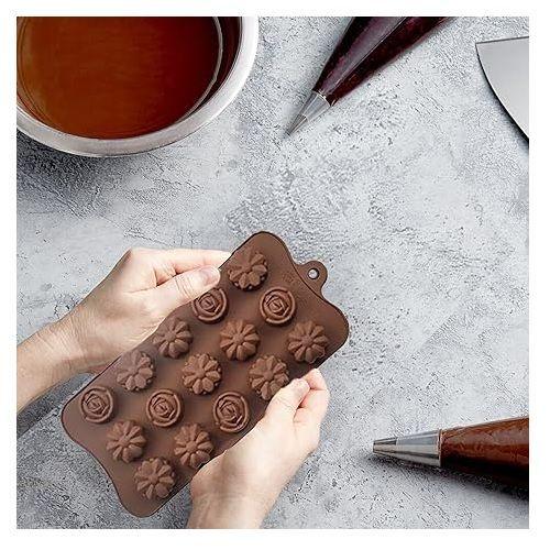 Molde Chocolate Moldes Silicona Molde 15 flores-5
