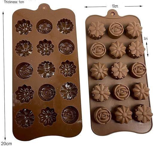 Molde Chocolate Moldes Silicona Molde 15 flores-2