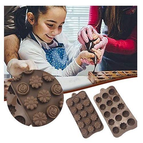 Molde Chocolate Moldes Silicona Molde 15 flores-6