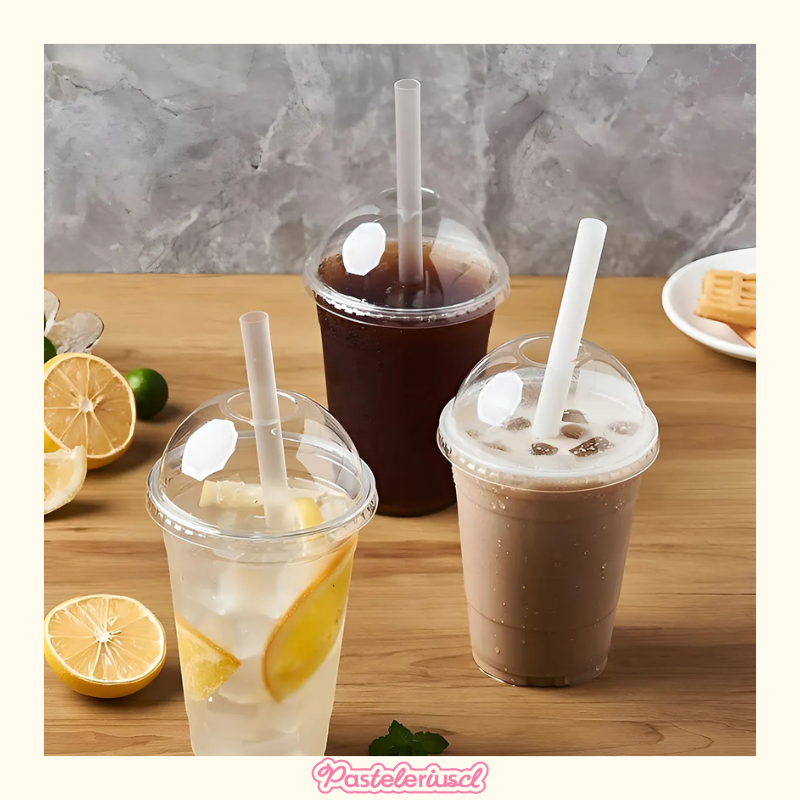 100 Vaso Desechable Plastico Vaso Con Tapa Domo Con Hoyo 12oz Vasos Plasticos Desechables Vasos-3