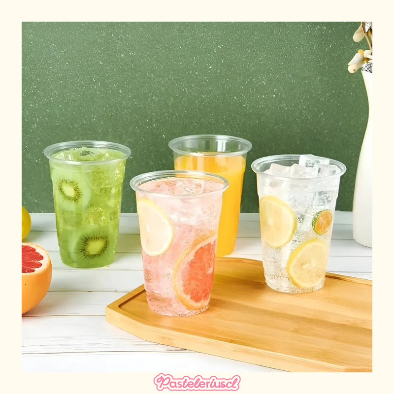 100 Vaso Desechable Plastico Vaso Con Tapa Domo Con Hoyo 12oz Vasos Plasticos Desechables Vasos-4