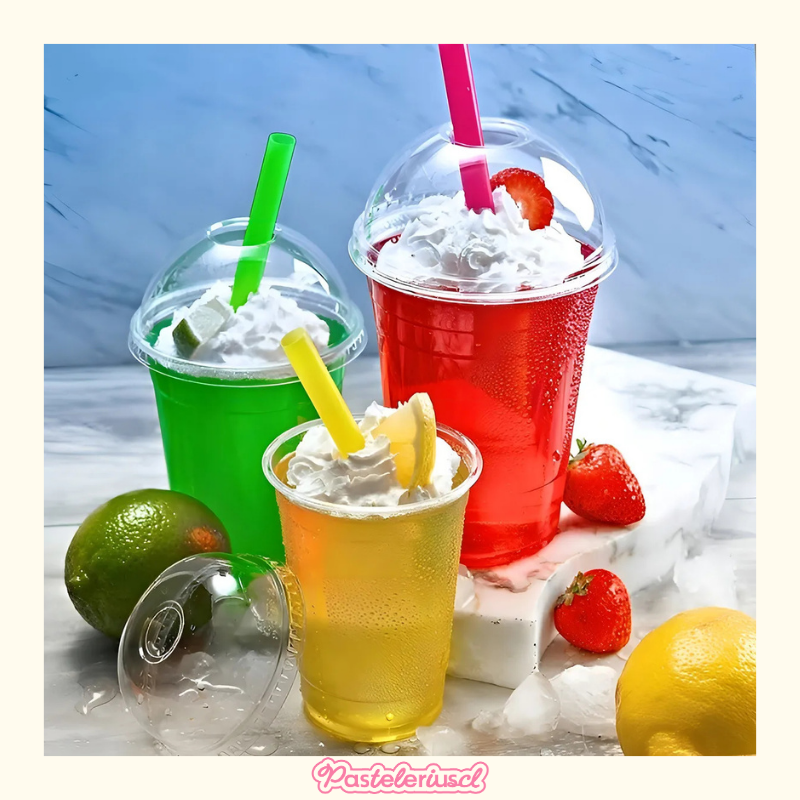 100 Vaso Desechable Plastico Vaso Con Tapa Domo Con Hoyo 12oz Vasos Plasticos Desechables Vasos-5