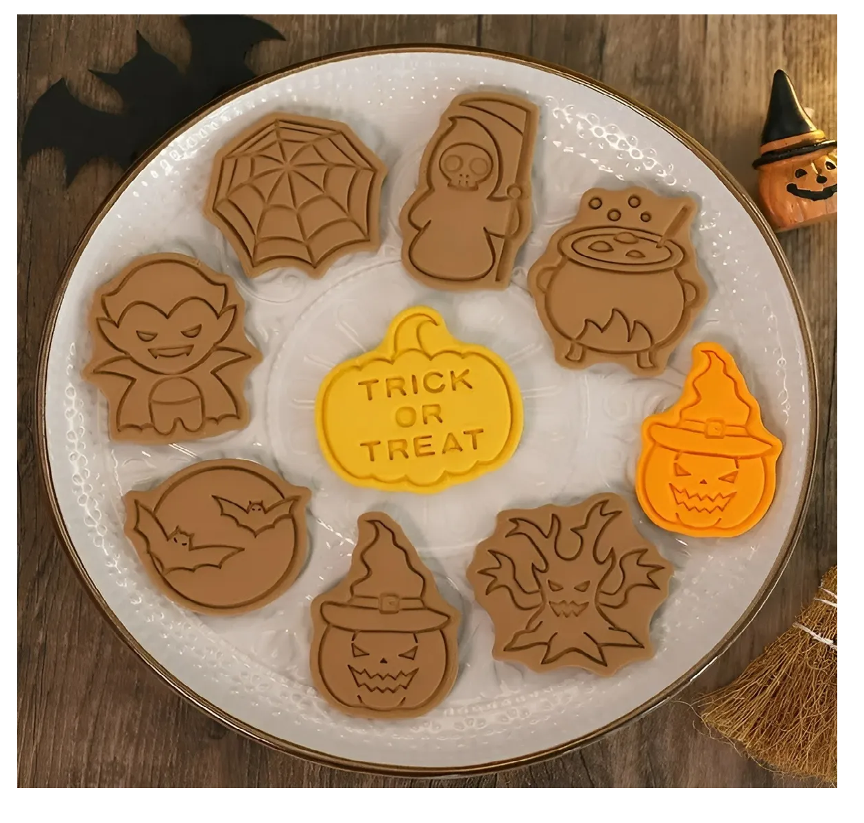 8 Moldes Para Galletas Cortadores De Galletas De Halloween-6