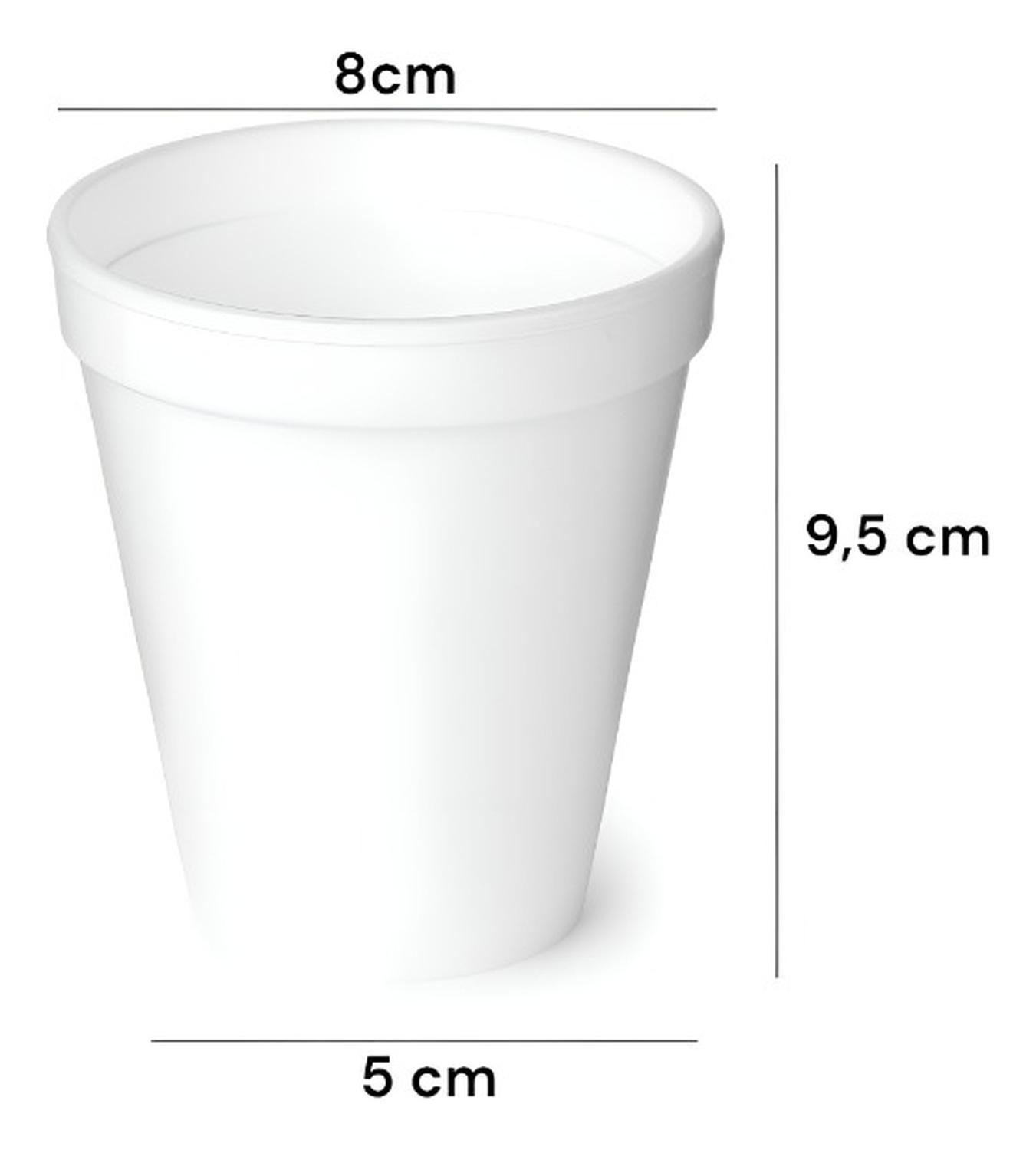 25 Vasos Desechables Plumavit Termico Vaso Cafe 8oz 240ml Blanco-2