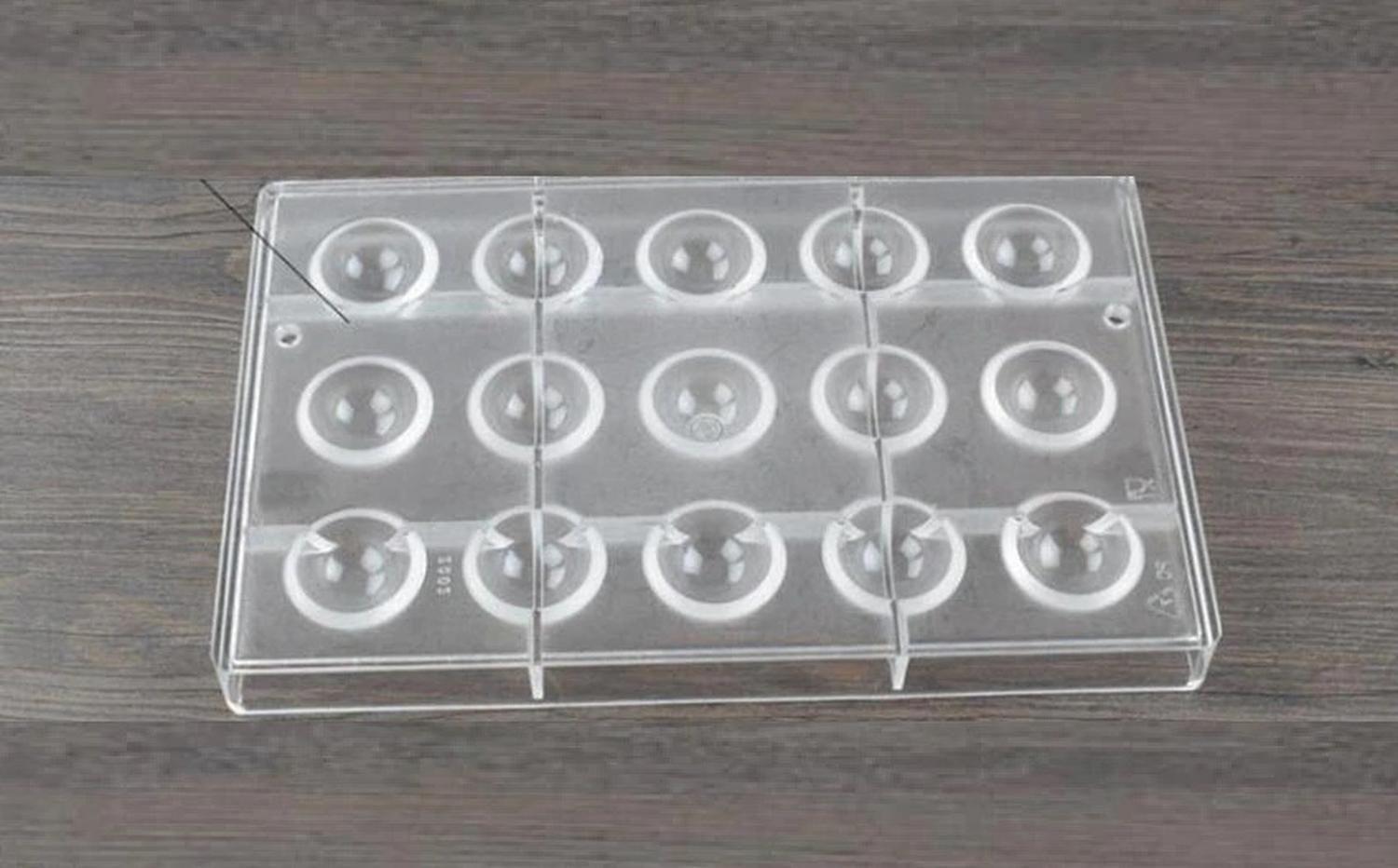 Pack X2 Moldes Chocolate Moldes De Chocolate 15circulo Gris-2