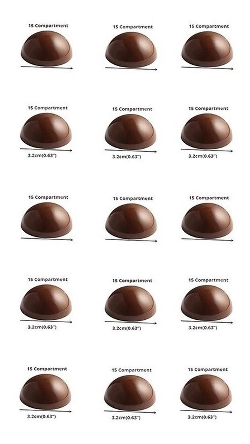 Pack X2 Moldes Chocolate Moldes De Chocolate 15circulo Gris-3