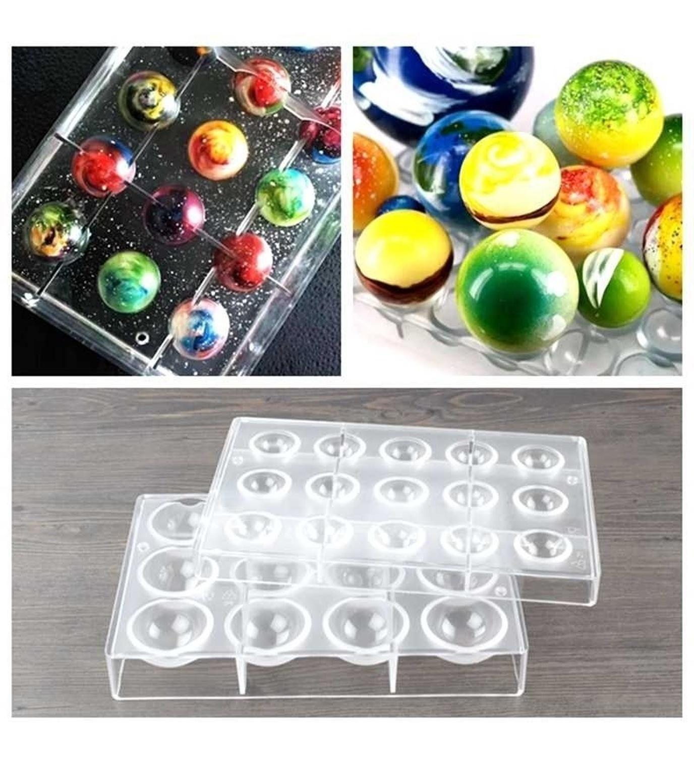 Pack X2 Moldes Chocolate Moldes De Chocolate 15circulo Gris-4