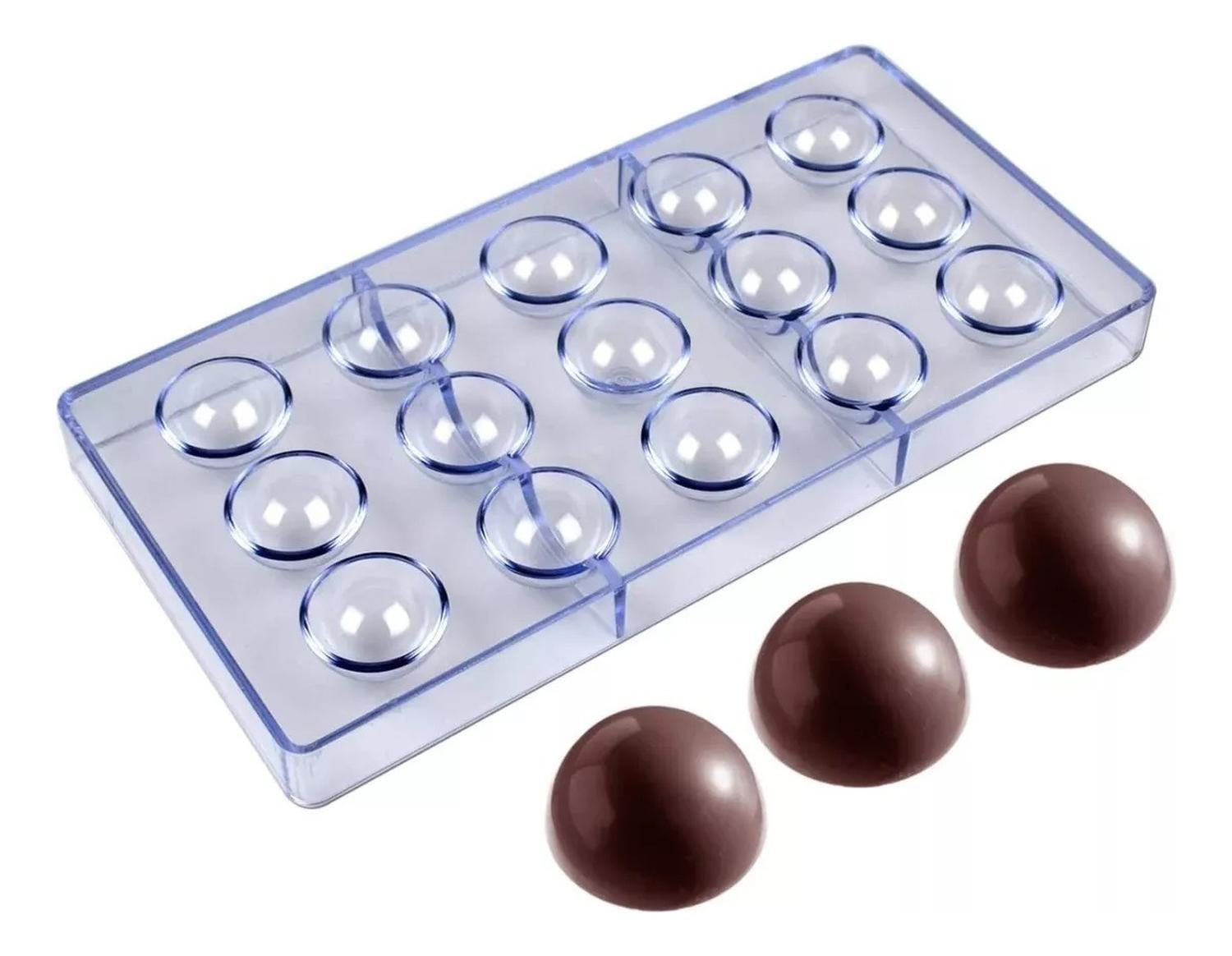 Pack X2 Moldes Chocolate Moldes De Chocolate 15circulo Gris-5