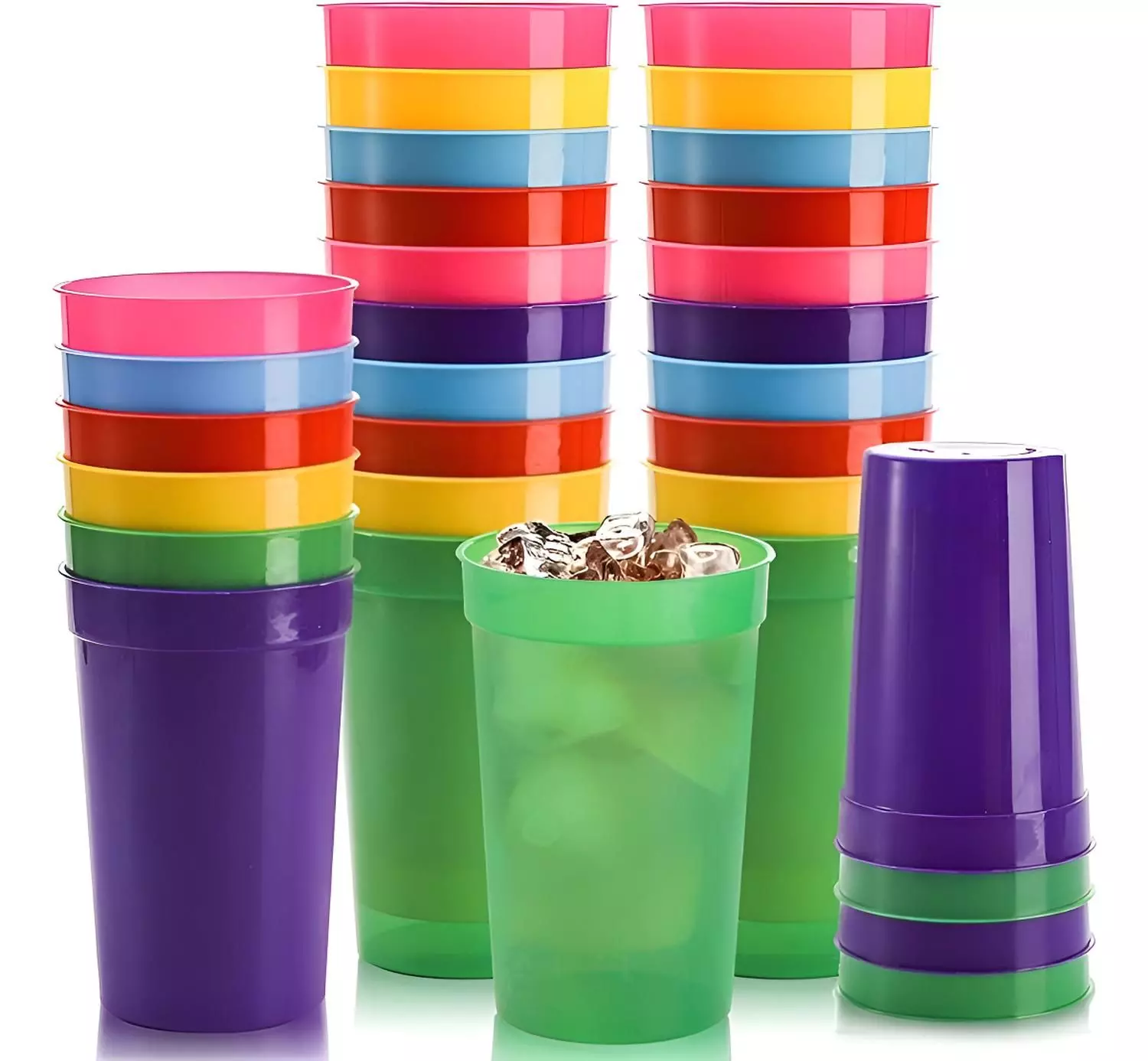 24 Vasos Plasticos Reutilizables Vasos Plasticos Vasos 450ml Vasos Plasticos Duros Vaso Plastico Reu-0