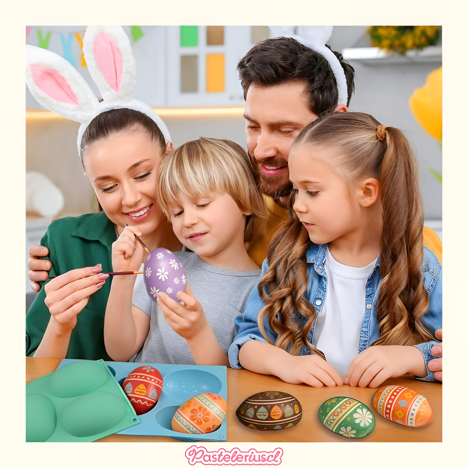 4 Molde Huevos Grandes Para Rellenar moldes chocolates pascua 5cav-4