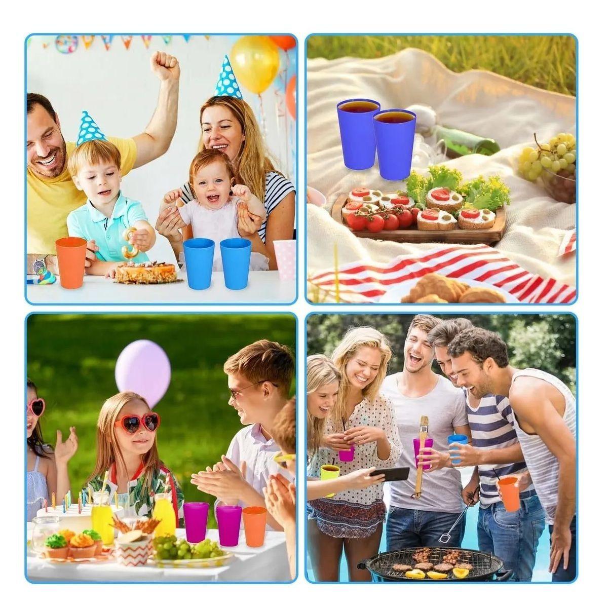 12 Set De Vasos Vasos Plastico Vasos Reutilizables De Fiesta Multicolor-7