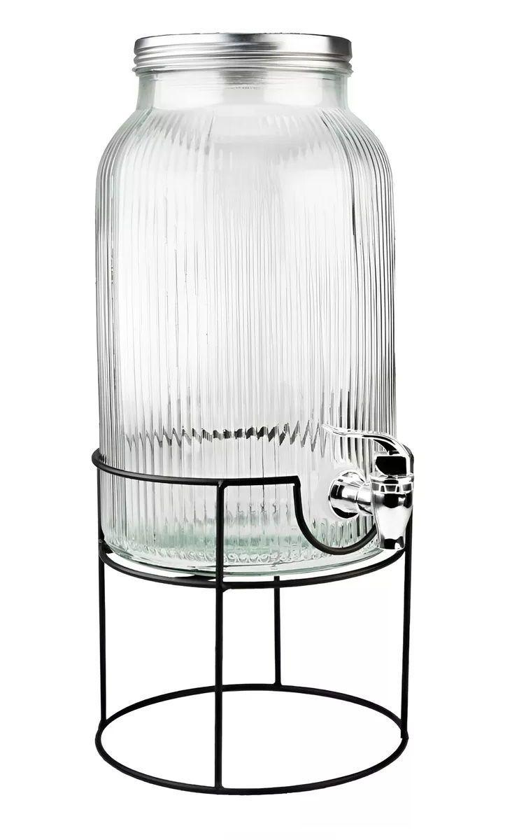 Jarros De Vidrio Dispensador De Bebidas Con Atril Jarro 5.5l-3