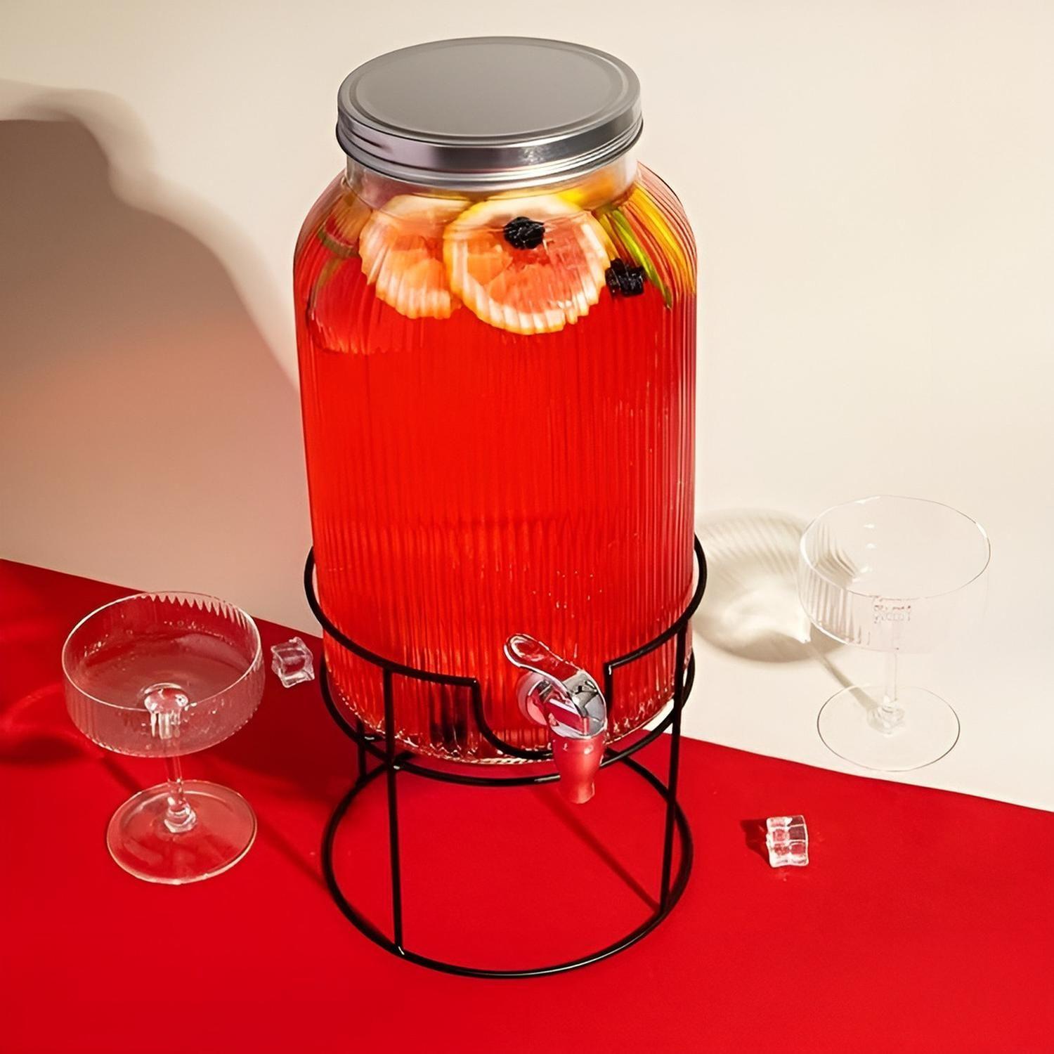 Dispensador De Bebida Acanalado Con Atril Dispensadores 5.5l-9