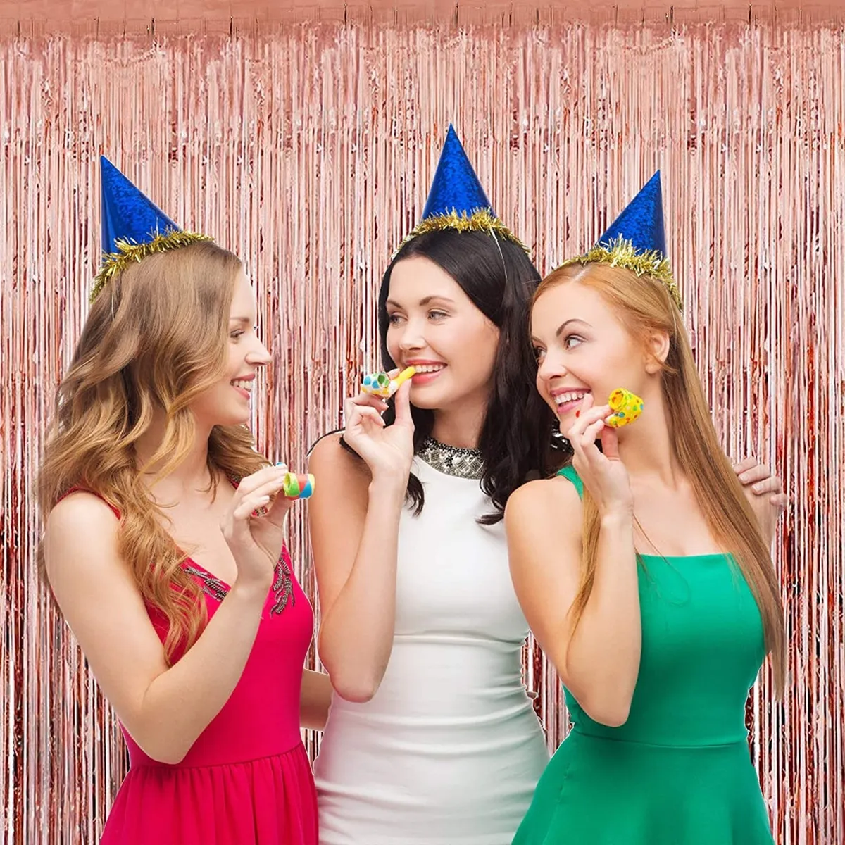 X2 Cortinas De Cumpleaños Guirnalda De Cumpleaños Salmon 2m Salmón-5