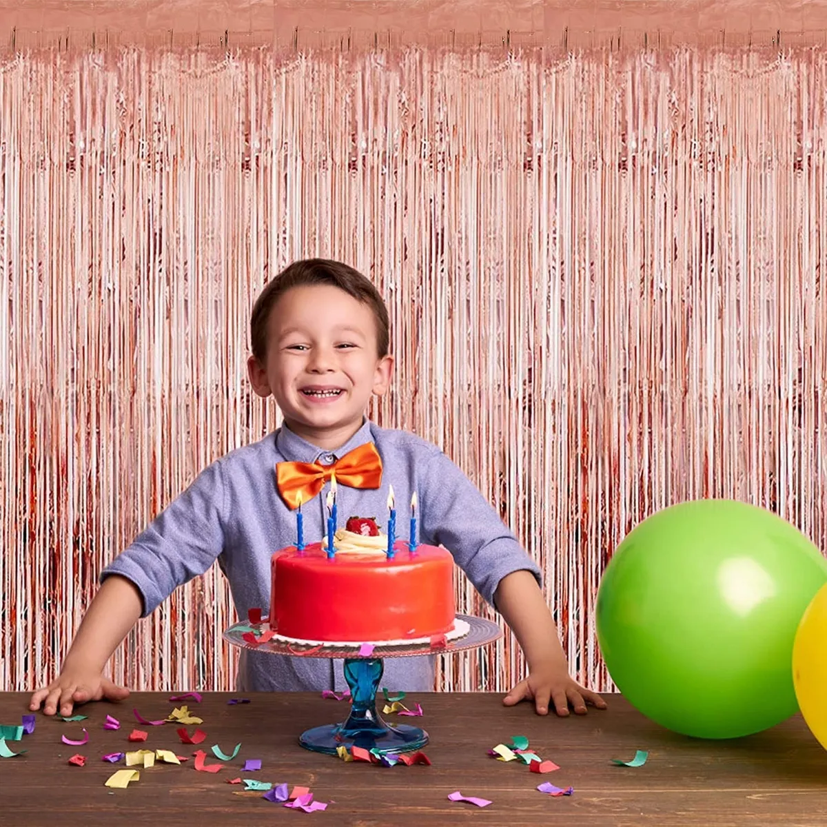 X2 Cortinas De Cumpleaños Guirnalda De Cumpleaños Salmon 2m Salmón-6