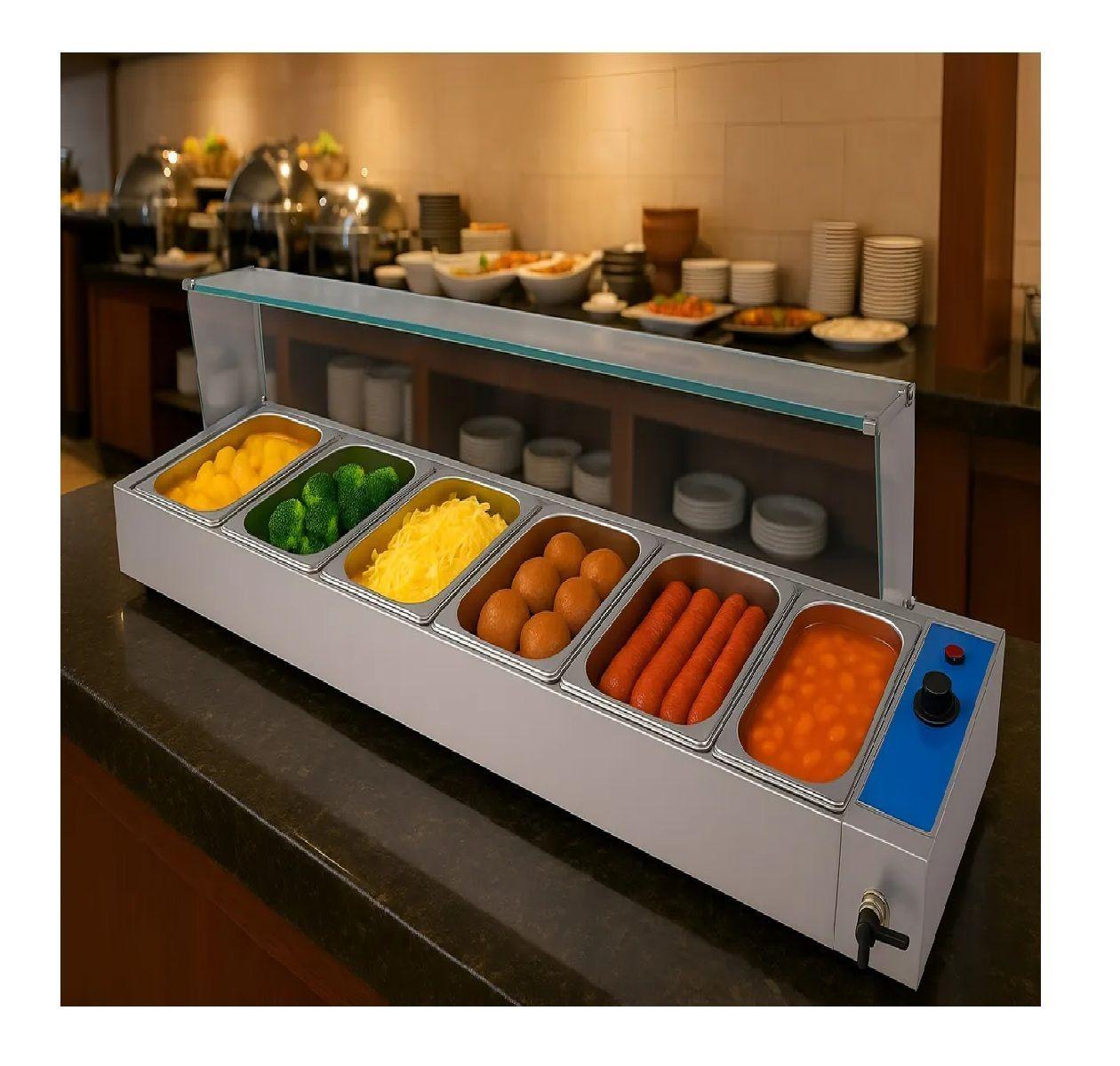 Chafer Bufetera Baño Maria Electrico Buffet 6 Depositos 7l-2