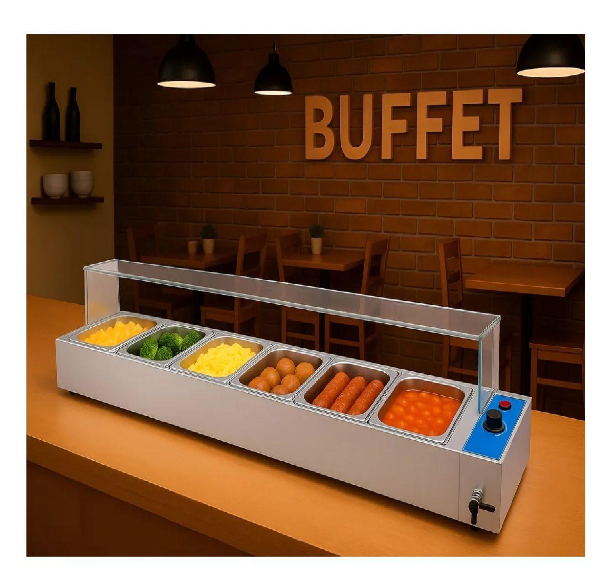 Chafer Bufetera Baño Maria Electrico Buffet 6 Depositos 7l-3