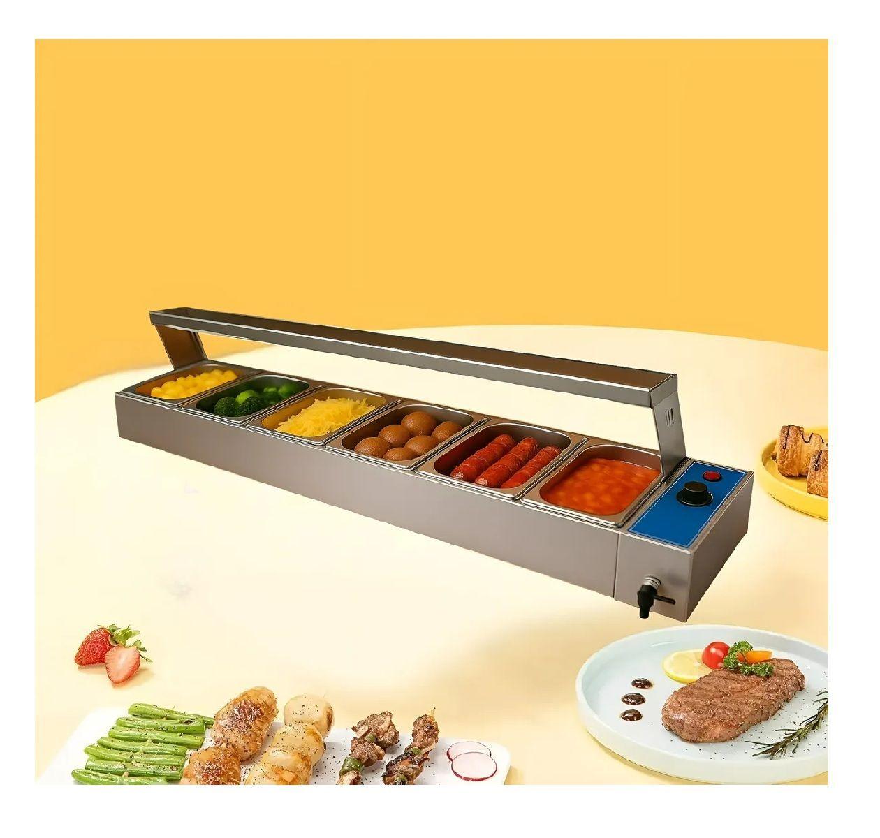 Chafer Bufetera Baño Maria Electrico Buffet 6 Depositos 7l-4