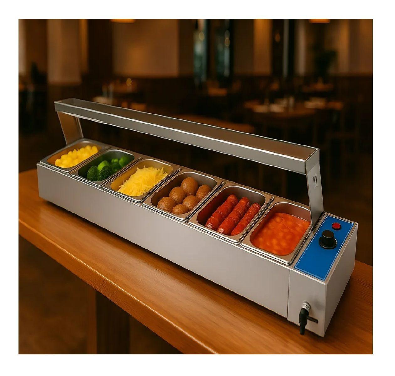 Chafer Bufetera Baño Maria Electrico Buffet 6 Depositos 7l-6