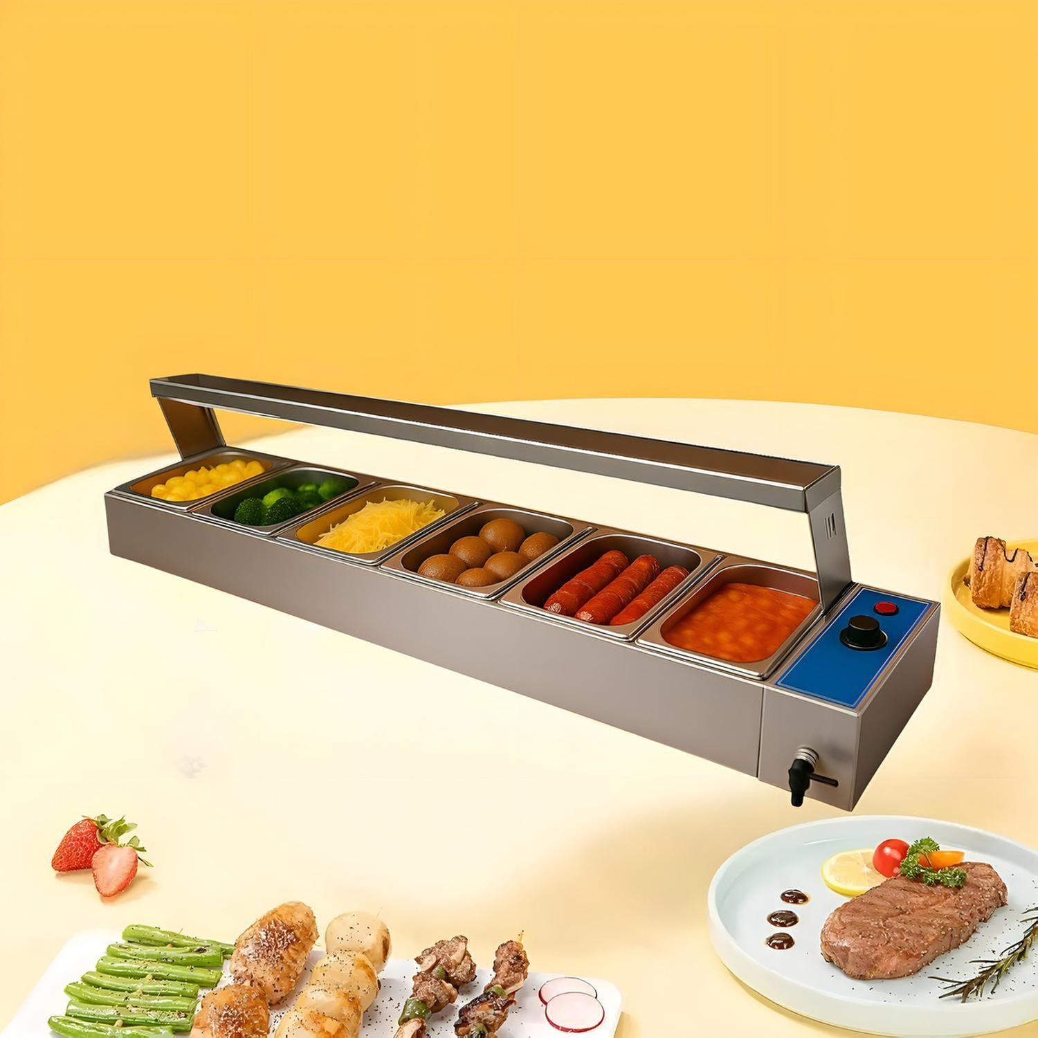 Chafer Bufetera Baño Maria Electrico Buffet 6 Depositos 7L-7