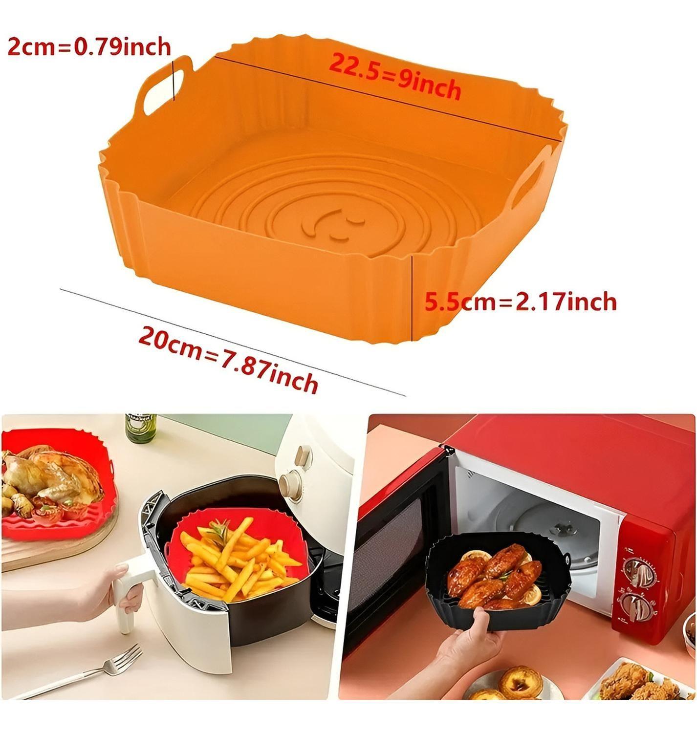 X2 Forro De Freidor Forro De Silicona Air Fryer Cuadrado1-2