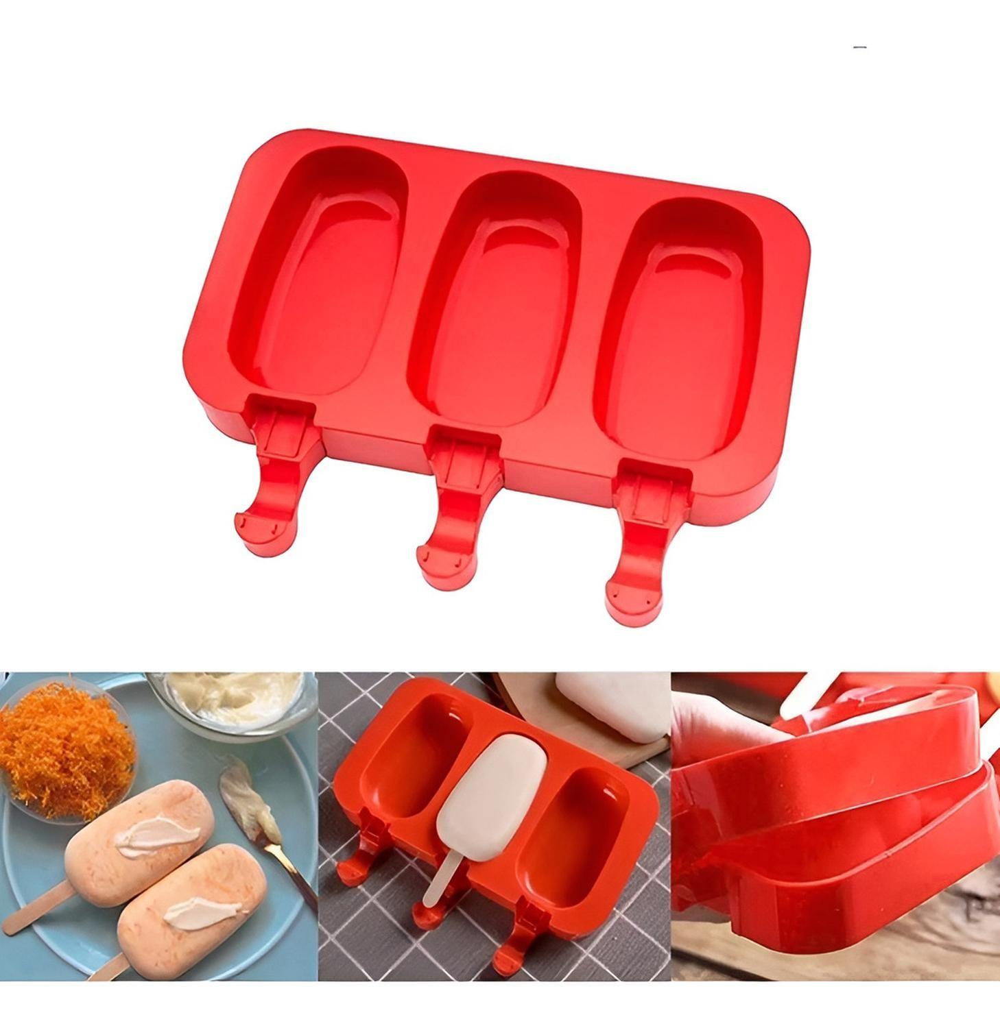 [MULT-110139] Moldes De Silicona Para Helados Molde Paletas Helado 3 Cavid Multicolor-4