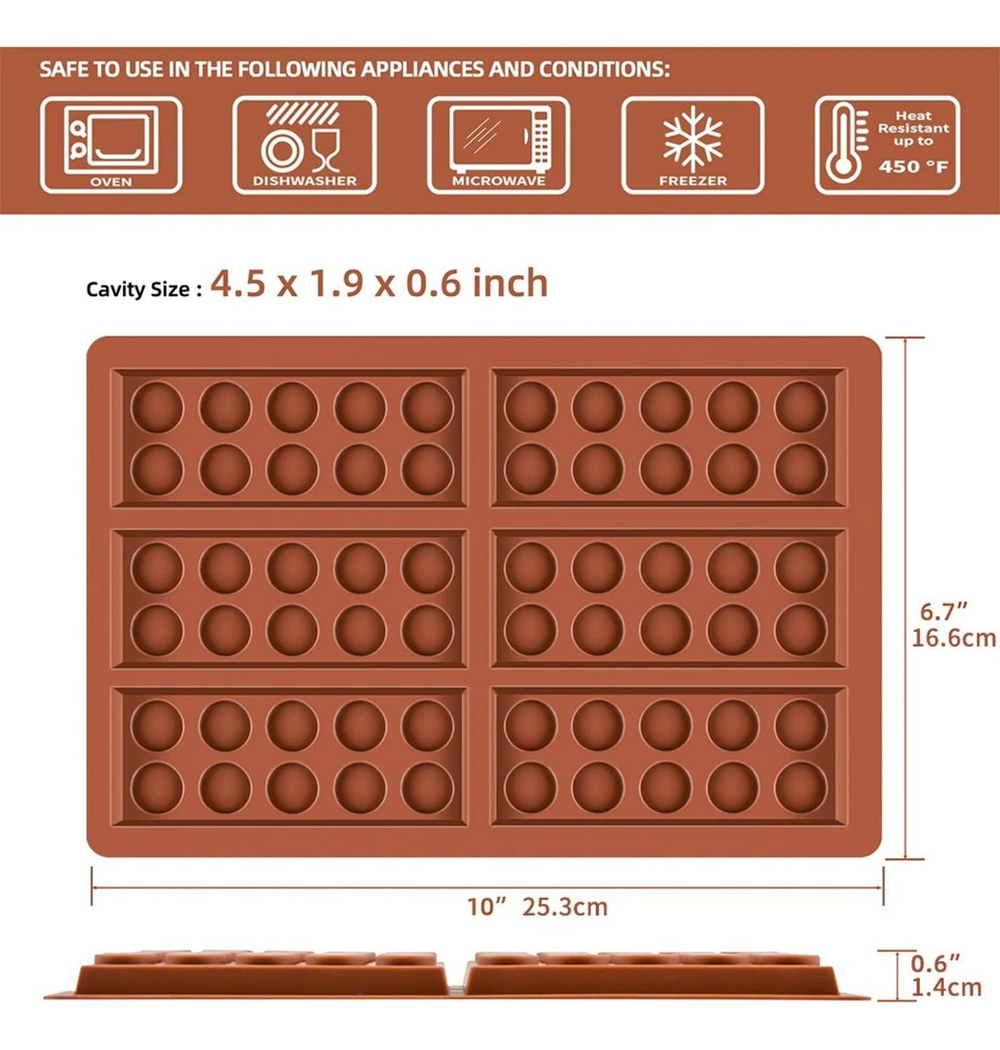 Moldes De Chocolate Moldes Bloque Chocolate Silicona Apilabl Bordó-2