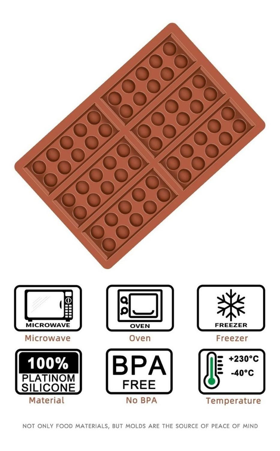 Moldes De Chocolate Moldes Bloque Chocolate Silicona Apilabl Bordó-4