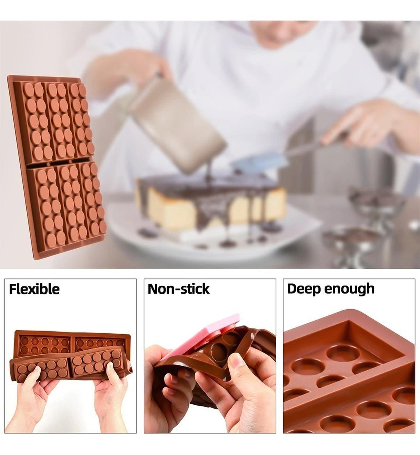 Moldes De Chocolate Moldes Bloque Chocolate Silicona Apilabl Bordó-5
