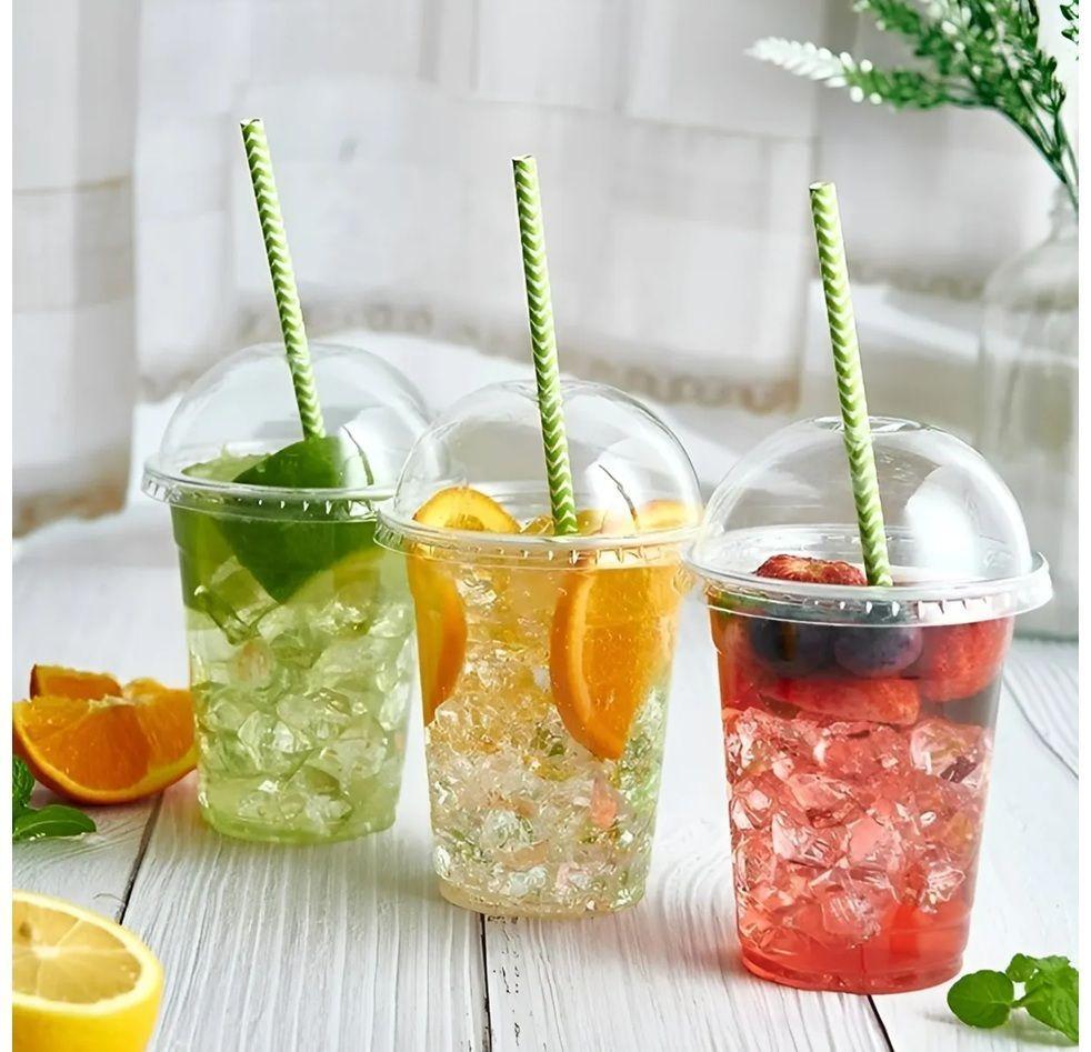 50 Vaso Desechable Plastico Vasos Tapa Domo Con Hoyo 12oz Vasos Plasticos Desechables Vasos Bebidas-7