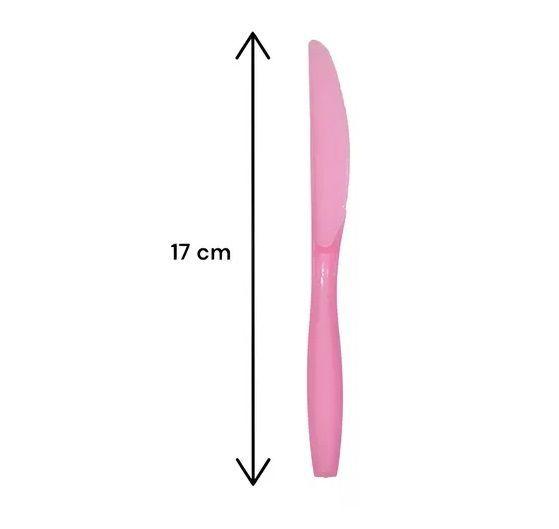 Cuchillo Plastico Cuchillos Desechable Servicio De Cubiertos Rosado-3