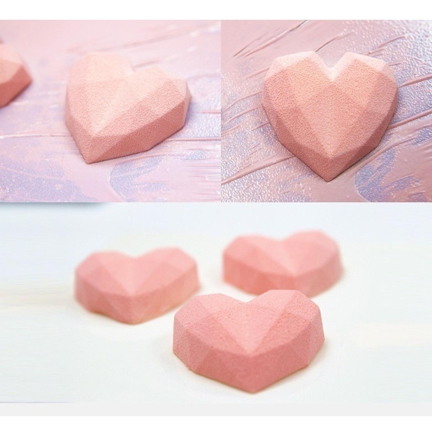 X2 Molde Mini Corazon Diamante Mini Corazón Geometrico 8 Marrón-4