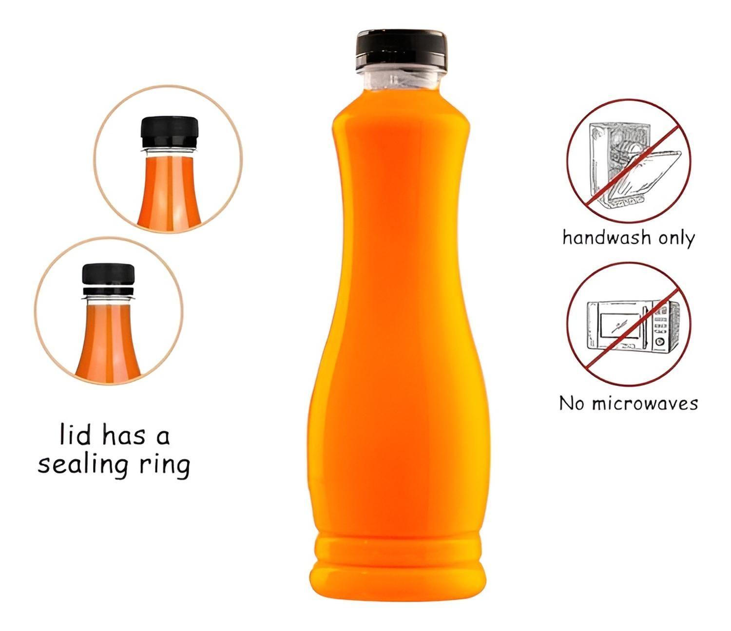 Pack 6 Botellas Plasticas Transparentes Botella C/tapa 800ml Transparente-4