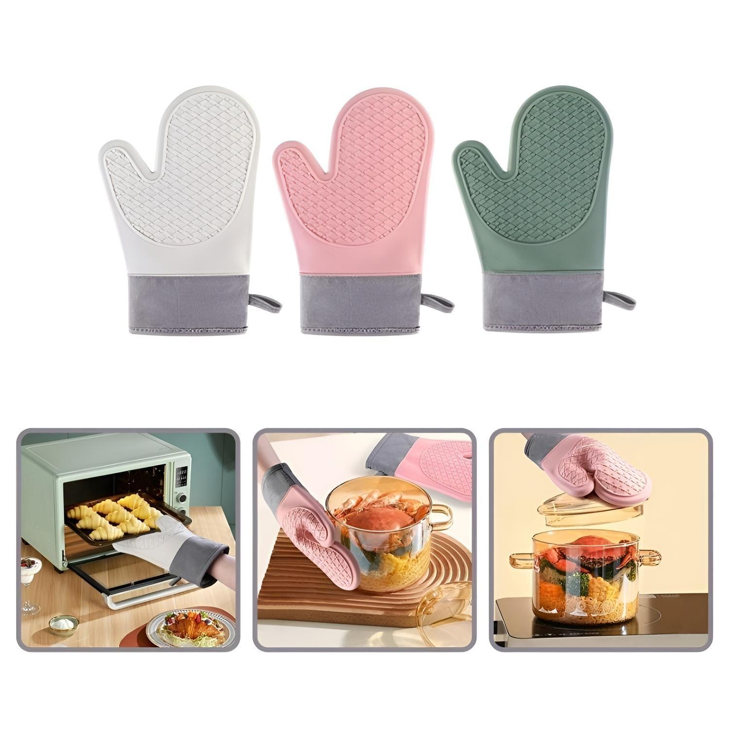 Guante Silicona Para Horno Toma Olla Guantes Cocina 27 Cm Protector De Silicona Agarradera Para Horn-6