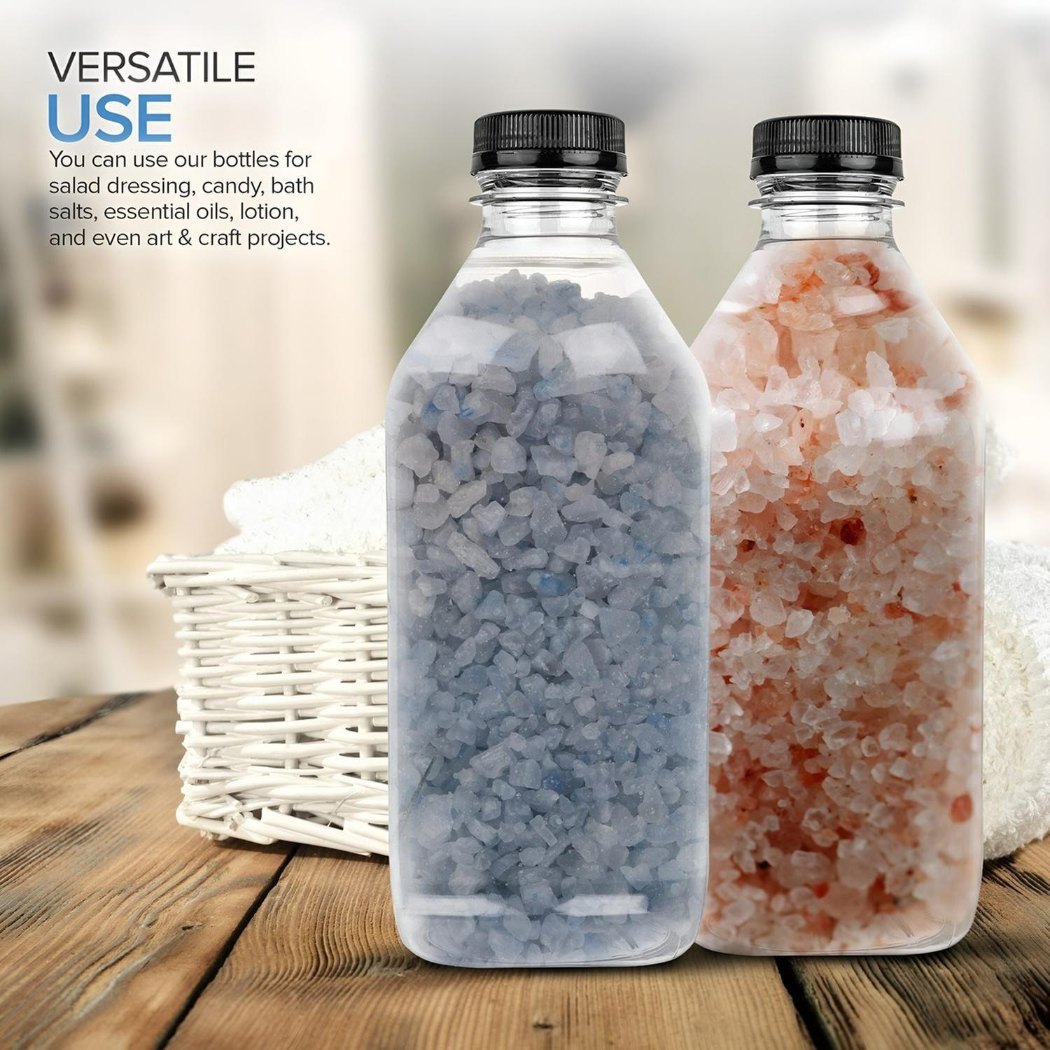 12 Botellas Con Tapa Botellas Plasticas Transparentes 1000ml Tranparente-6