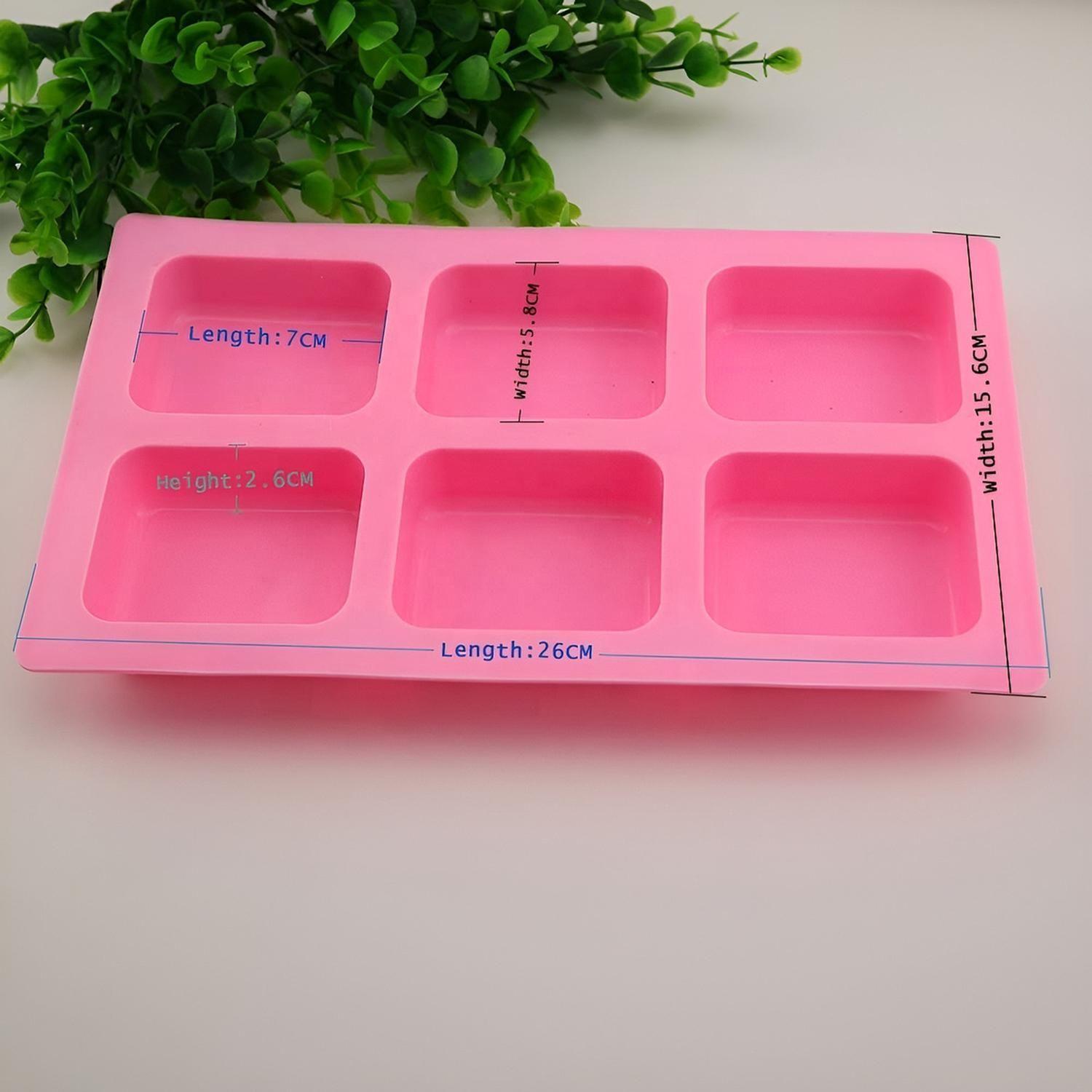 X4 Moldes Para Jabones Molde Silicona Reposteria Barra 6cav Color Multicolor / Molde Silicona Rectan-2