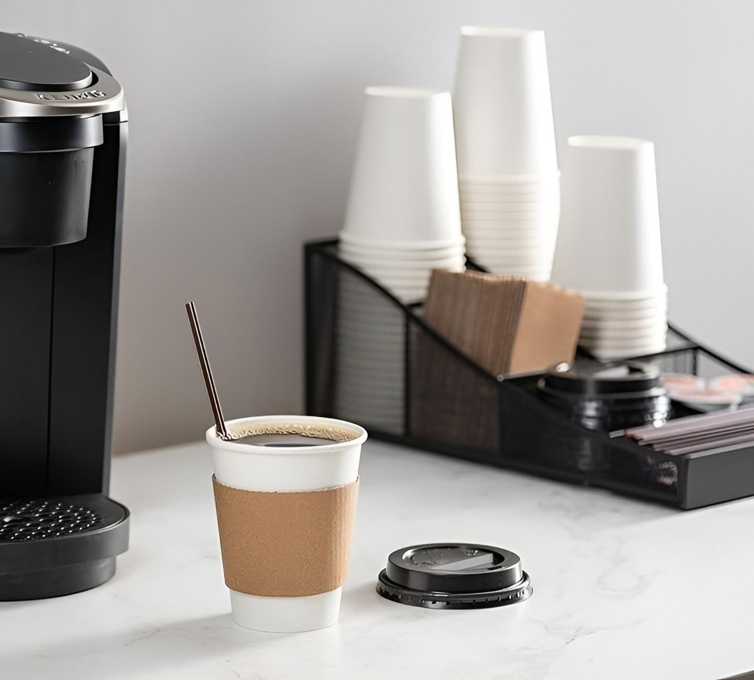 Vaso Cafe Kraft Vasos Polipapel Vaso C/tapa+manga 200und 8oz Blanco-5