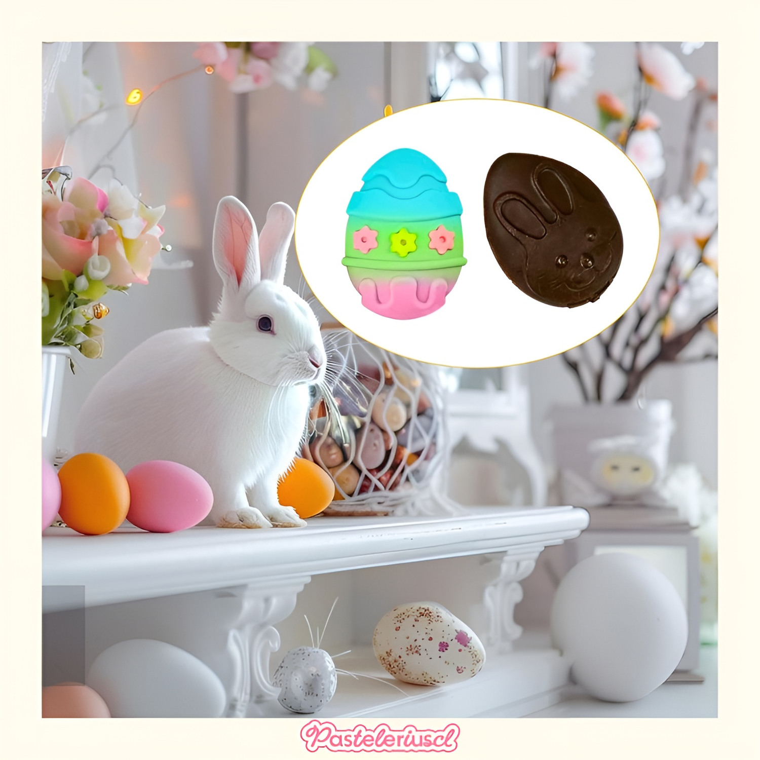 Set x4 moldes silicona huevos de pascua moldes para reposteria 3D antiadherente-4