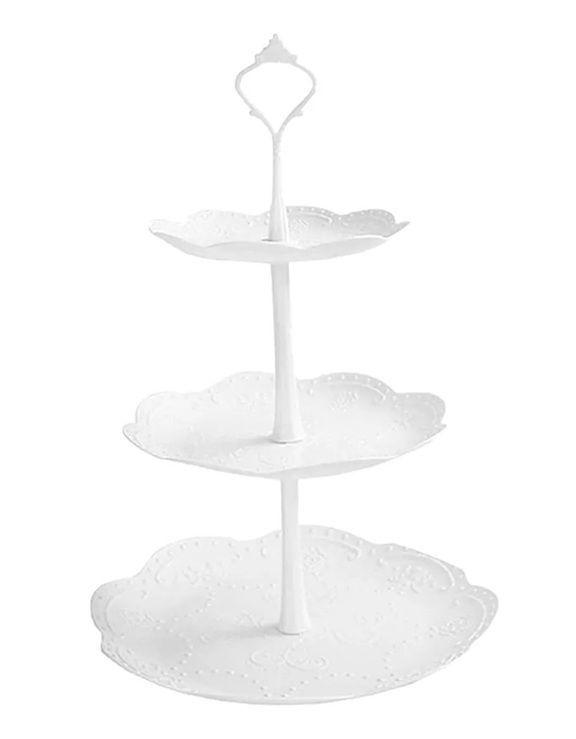 Pack X3 Porta Cupcakes Redondo 3 Niveles Porta Cupcakes Cuadrado 3 Niveles Base De Torta 24cm-2