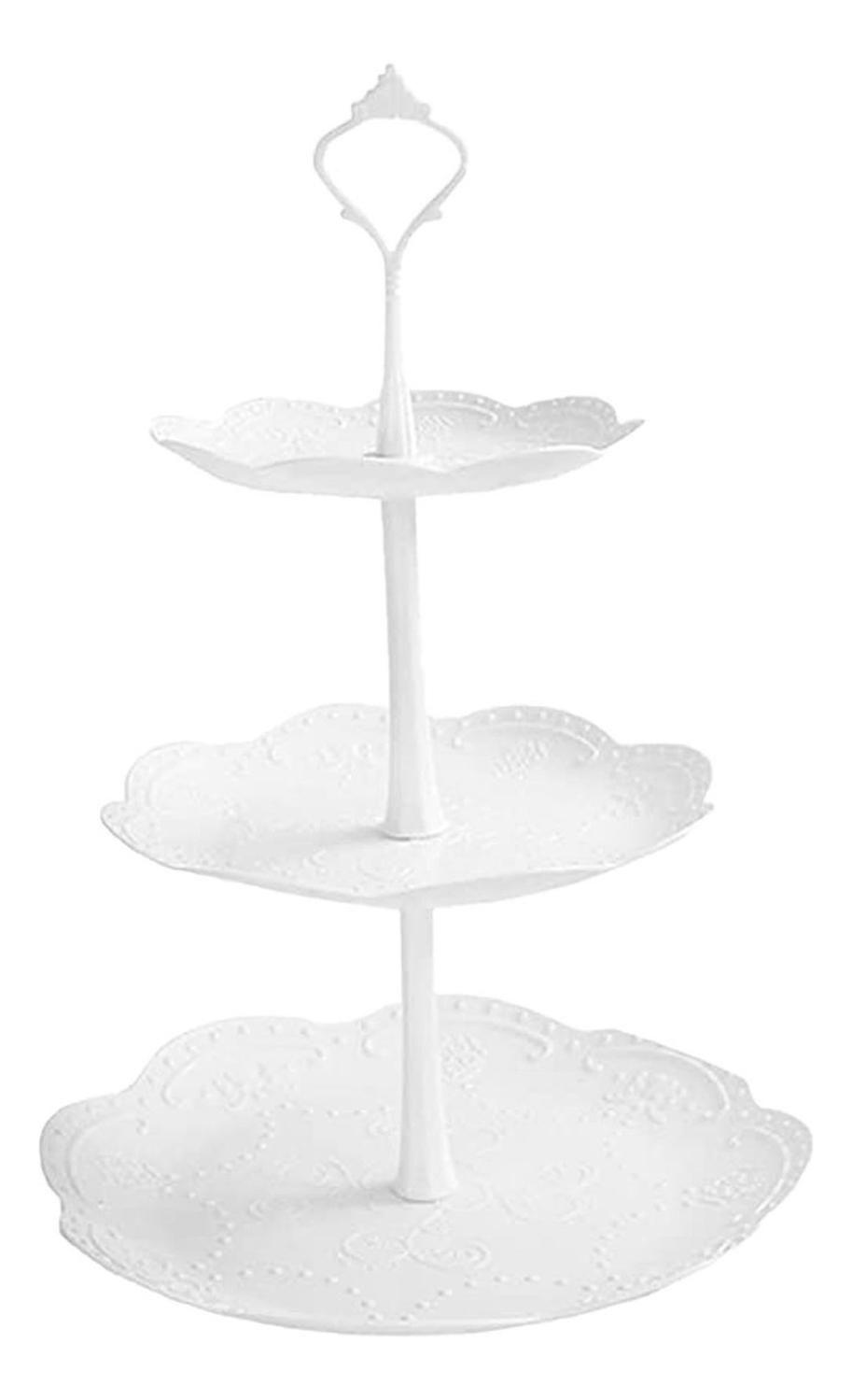 Pack X3 Porta Cupcakes Redondo Porta Cupcakes Base De Torta Blanco-2