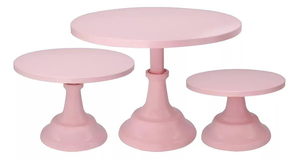 Set 3 Porta Tortas Base Para Tortas Porta Cupcake Exhibicion-2