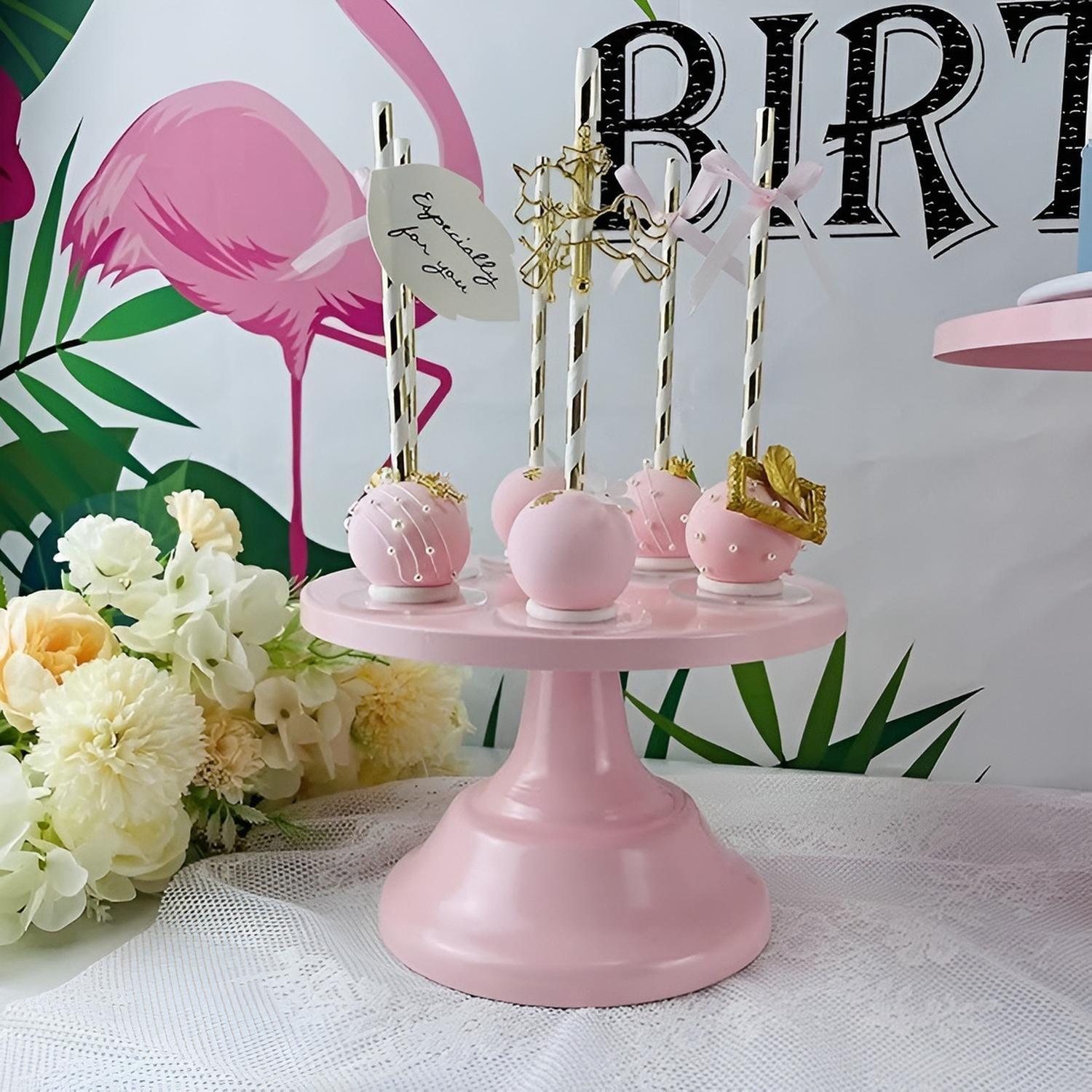 Set 3 Porta Tortas Base Para Tortas Porta Cupcake Exhibicion Rosa-8
