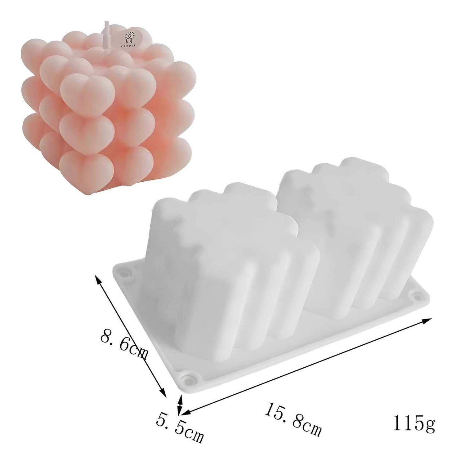 2 Moldes Para Hacer Velas Moldes Resina Molde Vela Corazon Blanco / Molde Corazon Doble 3d-2