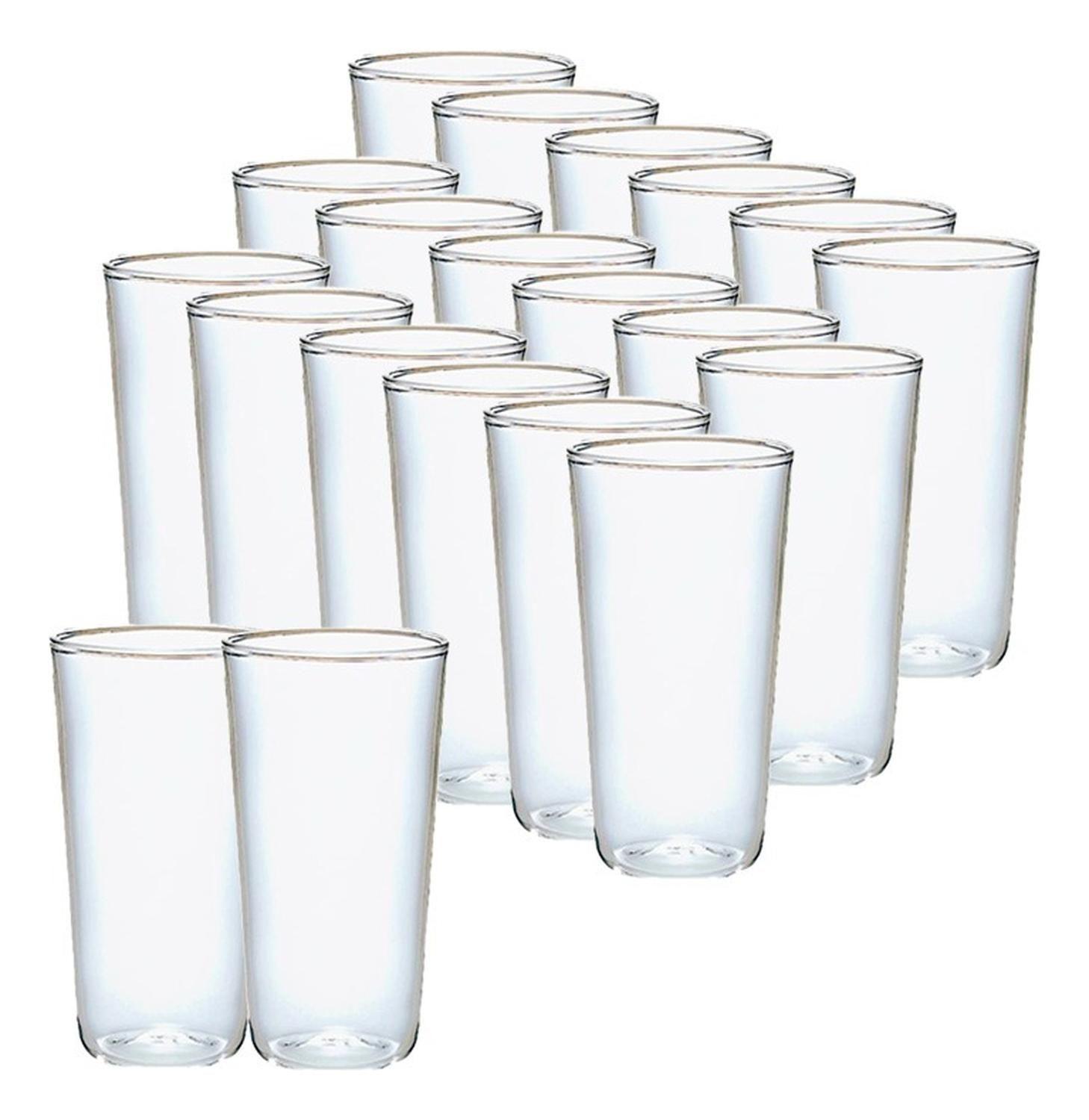 20 Set Vasos Desechables Vaso Plastico Vasos Acrilicos 300ml X20 Transparente 300ml-0