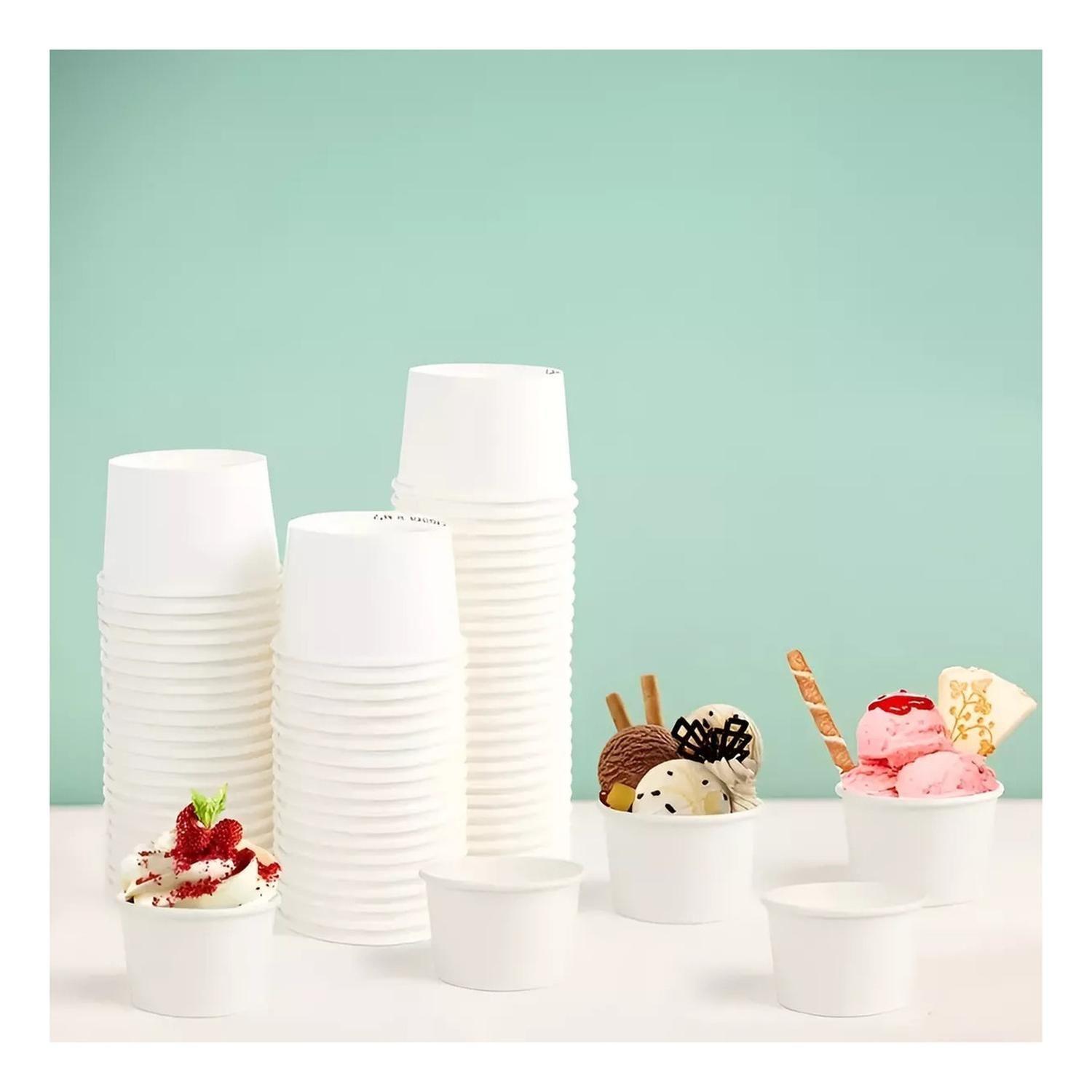 200 Vasos Polipapel Pote Helado Vasos Desechables Helado 3oz Vasos Polipapel Desechables Vasos Para-3