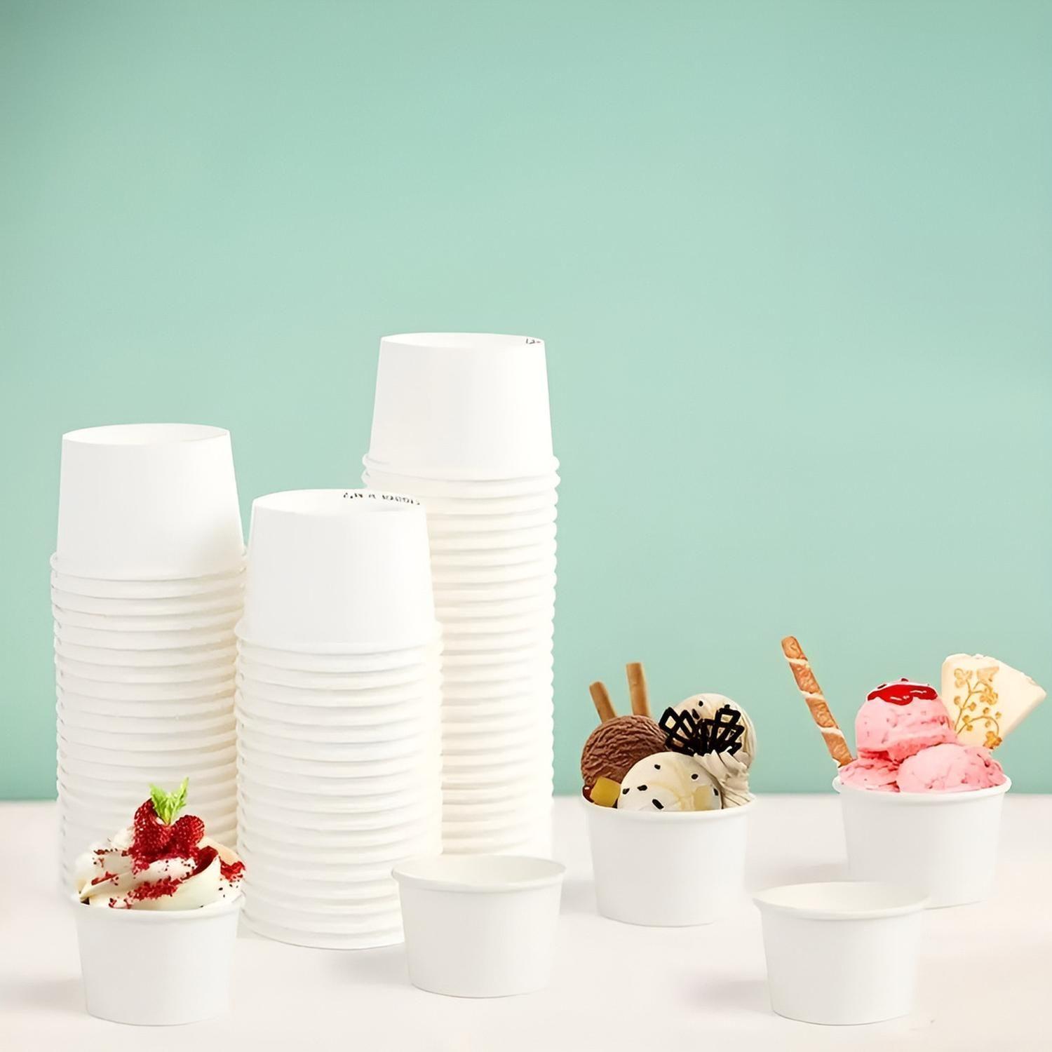 200 Vasos Polipapel Pote Helado Vasos Desechables Helado 3oz Vasos Polipapel Desechables Vasos Para-8