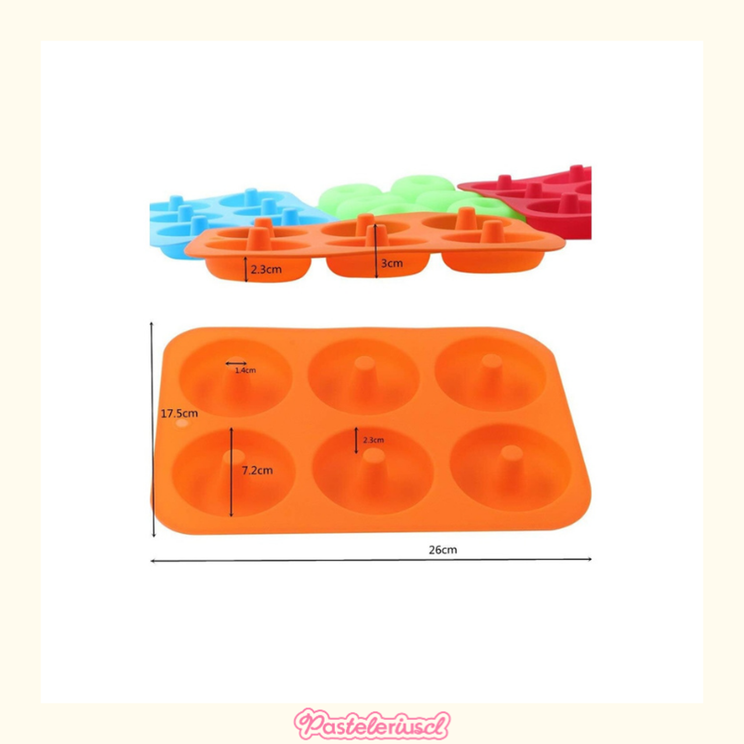 Pack X2 Moldes De Silicona Donas Moldes Donuts Molde Dona 6 Celeste-2